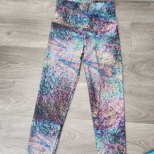 ONZIE Blue Purple Leggings S/M Galaxy Compression High Waisted‎ Workout  Wear